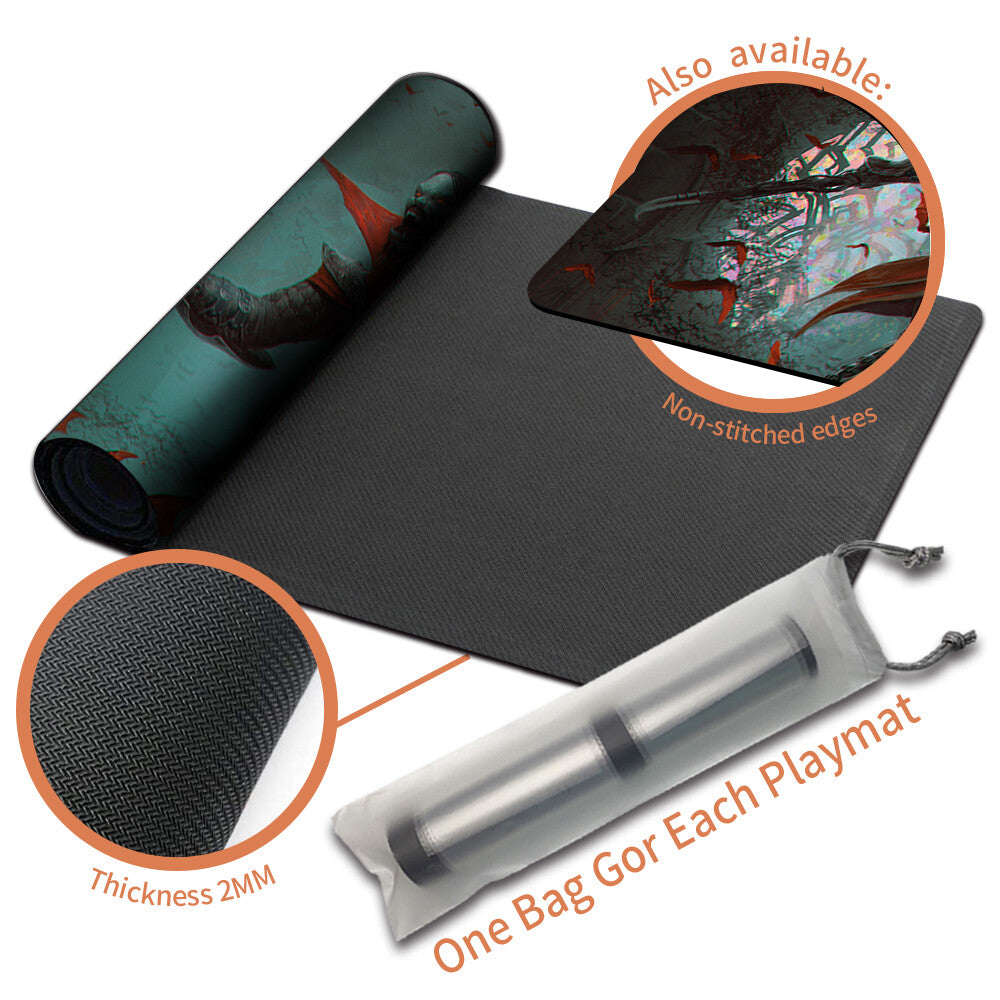 DRACULA, LORD OF BATS -Board Game MTG Playmat Magic The Gathering Playmat Stitched Edge