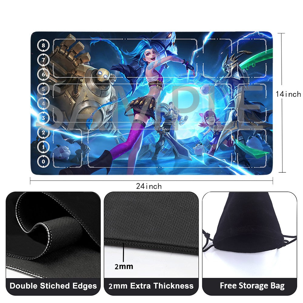Jinx - League Of Legends Riftbound Playmat 24x14 in + Free Storage Bag