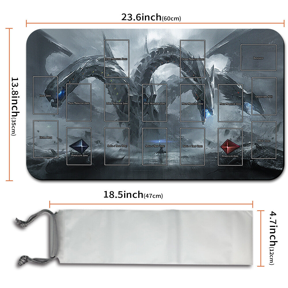 Yugioh Playmat Stitched Edge With Card Zones Yugioh Mouse pad Playmat Stitched Edge of Yugioh TCG
