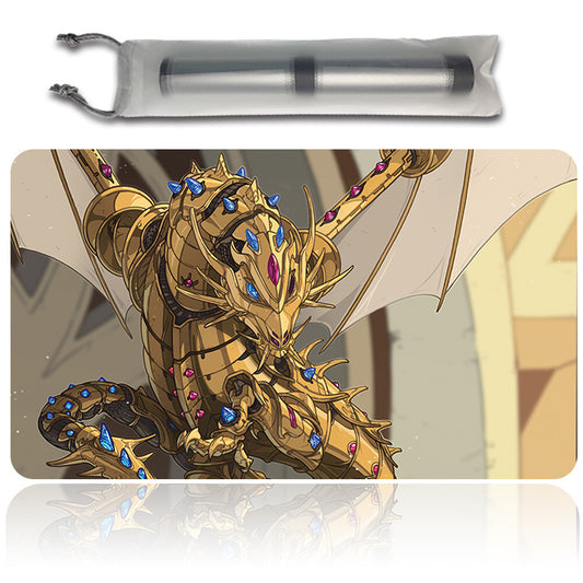 GLEAMING GEARDRAKE - Magic The Gathering MTG Playmat TCG CCG MTG Playmat Stitched Edge