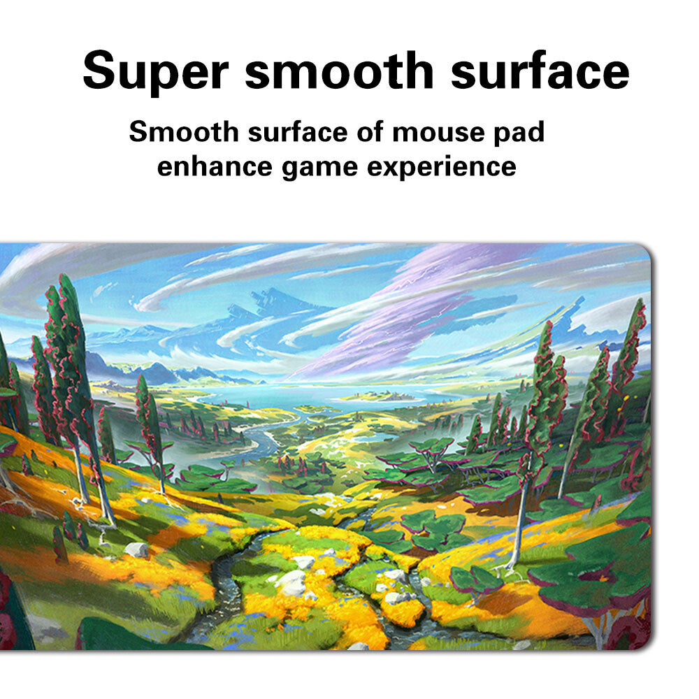 The Fertile Lands of Saulvinia - Board Game MTG Playmat Mouse Mat of TCG CCG Stitched Edge