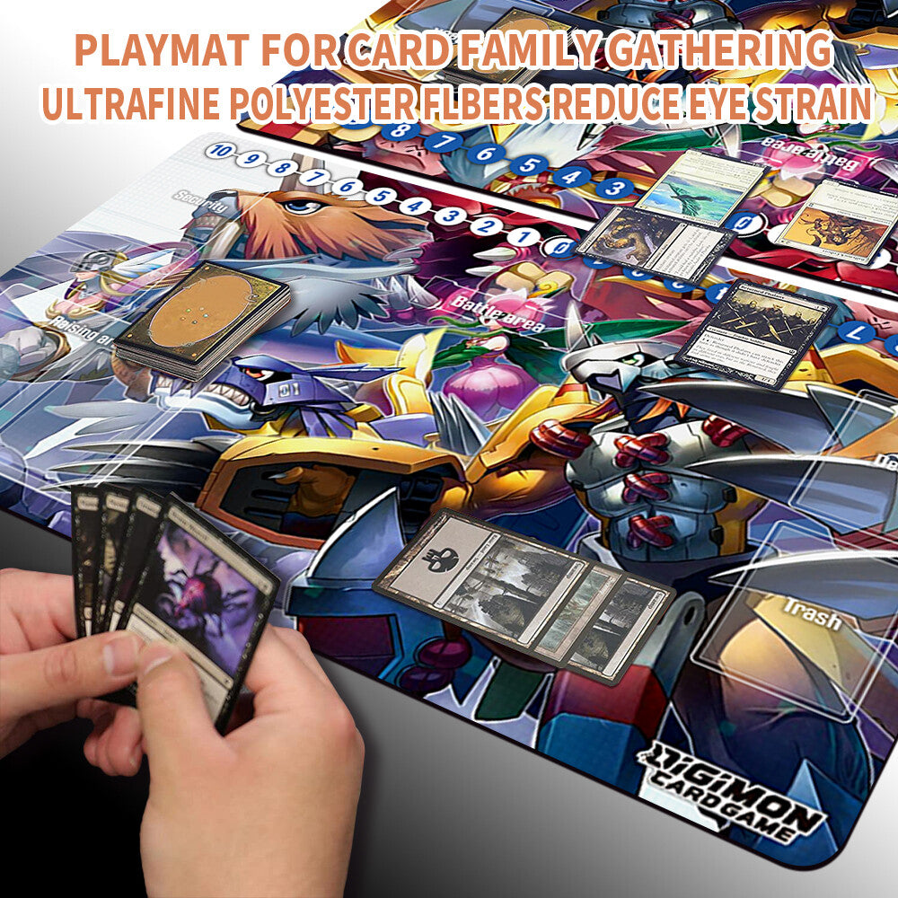 Board Game Digimon Playmat With Card Zones Digimon Mouse pad Playmat of TCG CCG Stitched Edge
