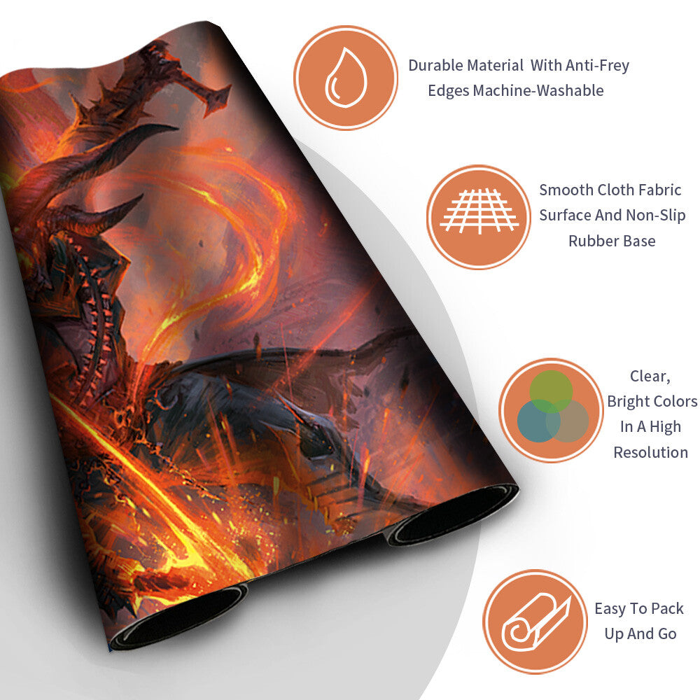 DEMONIC RUCKUS - Magic The Gathering MTG Playmat TCG CCG MTG Playmat Stitched Edge