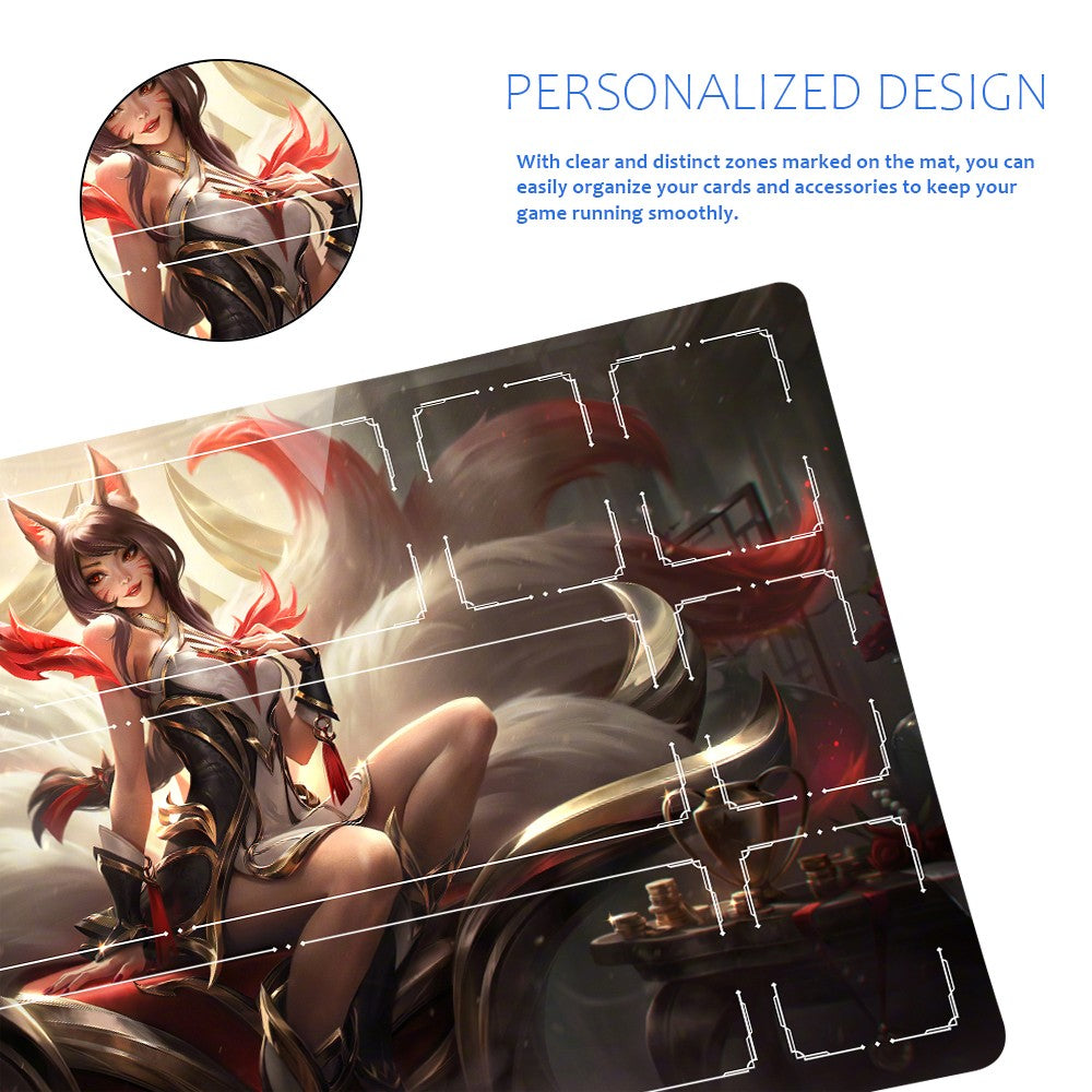 Ahri - League Of Legends Riftbound Playmat 24x14 in + Free Storage Bag