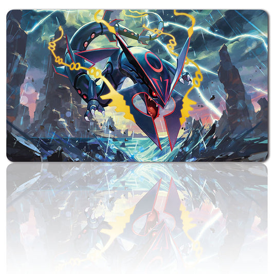 Mega Rayquaza-Board Game Pokemon Rayquaza Playmat Stitched Edge Games Mousepad Play Mat of TCG