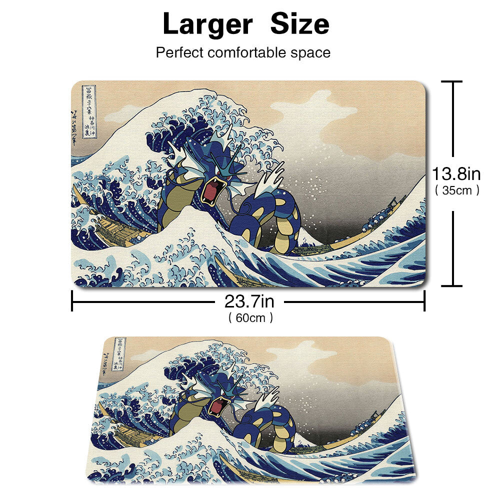 Gyarados - Board Game Pokemon Gyarados Playmat Stitched Edge Games Mousepad Play Mat of TCG