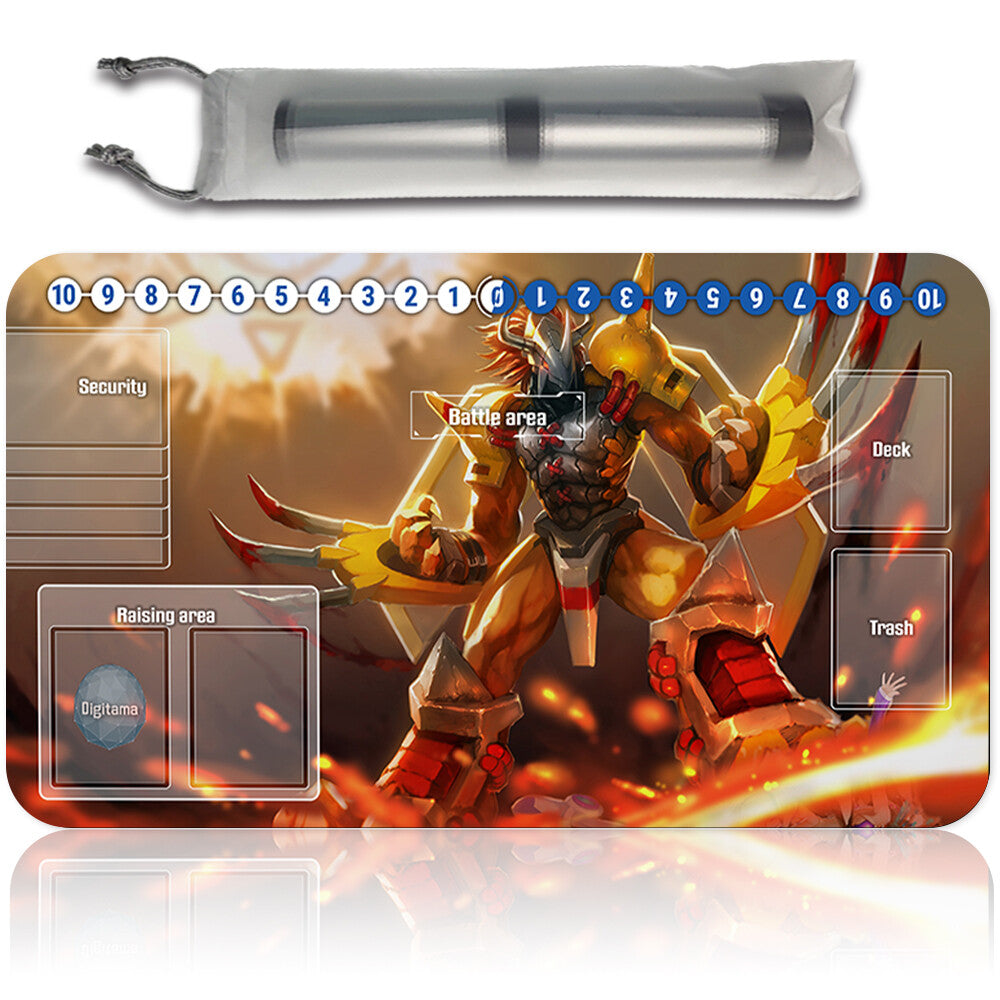 Board Game Digimon Playmat With Card Zones Mousepad Playmat of TCG CCG Stitched Edge