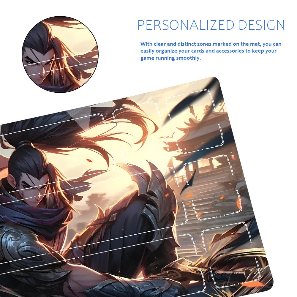 Yasuo - League Of Legends Riftbound Playmat 24x14 in + Free Storage Bag
