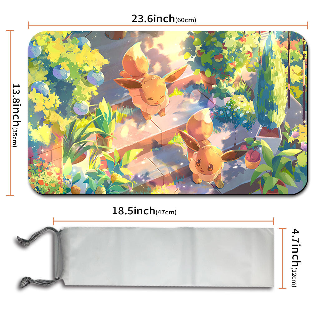 New Pokemon Eevee Playmat Stitched Edge with Free Bag | Pokemon Playmat Stitched Edge With Zones | 357640