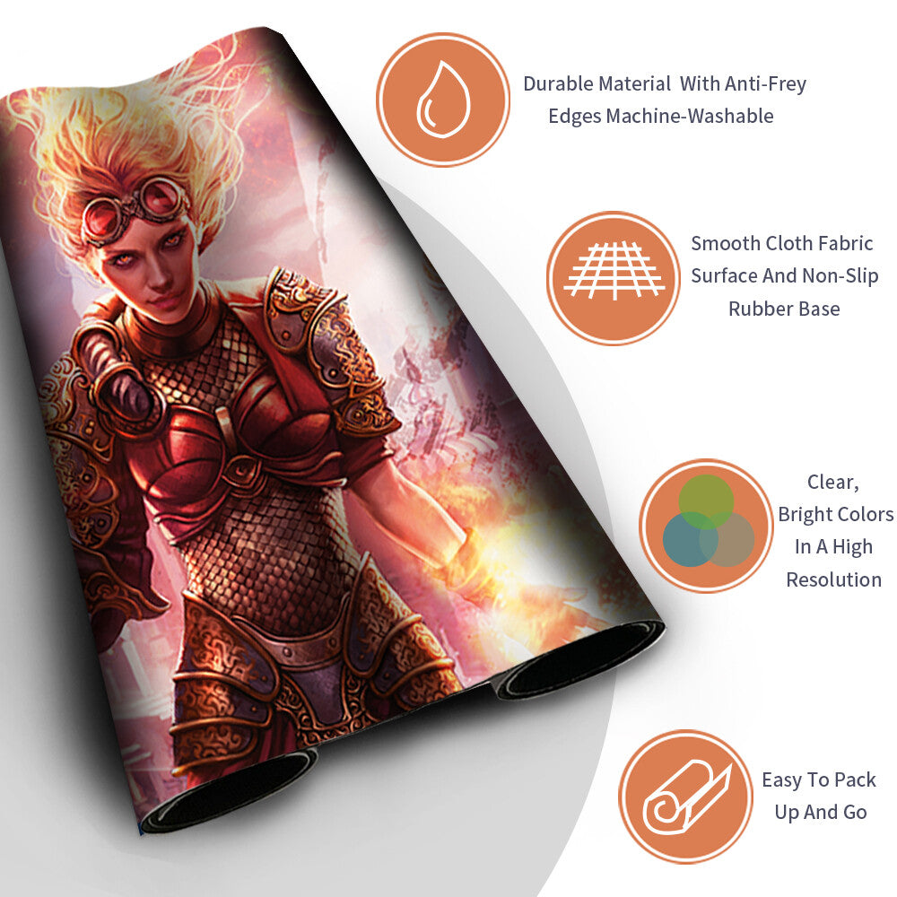 Chandra, Torch of Defiance - Board Game MTG Playmat Magic The Gathering playmat Stitched Edge
