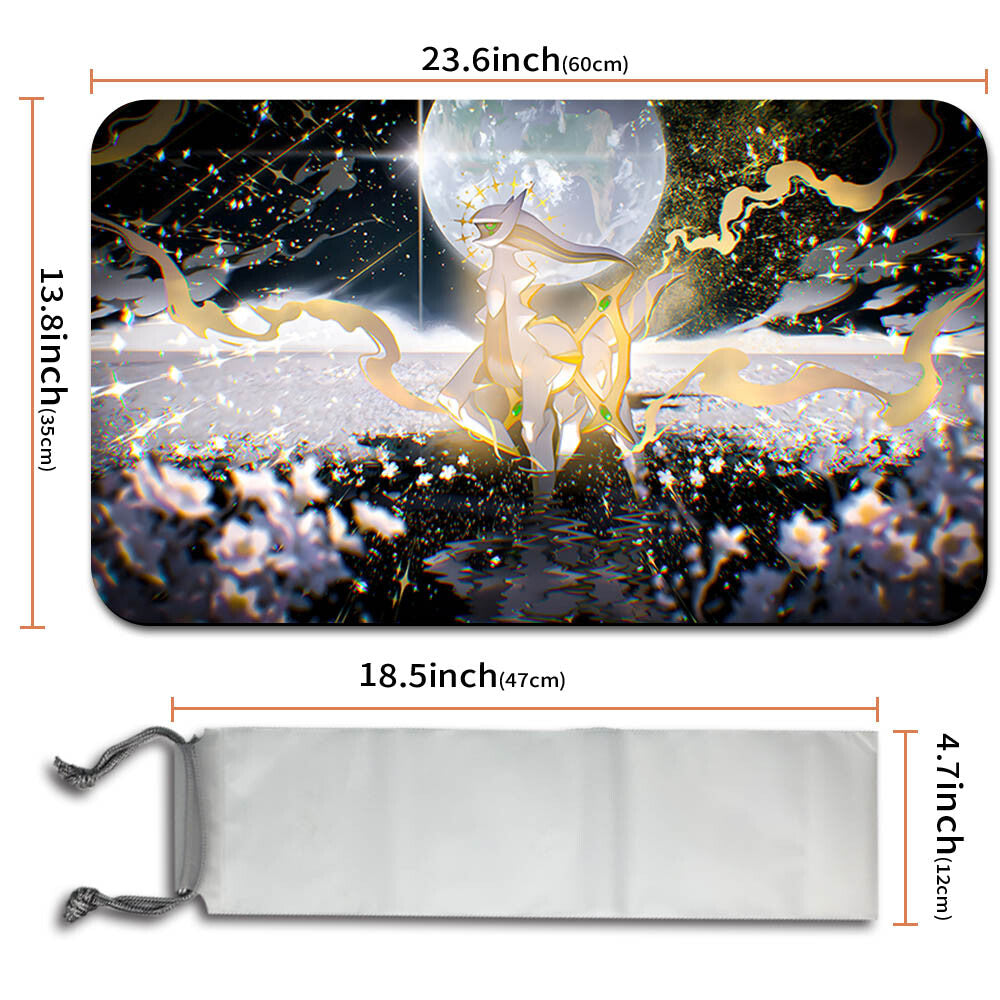 New Pokemon Arceus Playmat Stitched Edge with Free Bag | Pokemon Playmat Stitched Edge With Zones | 386922