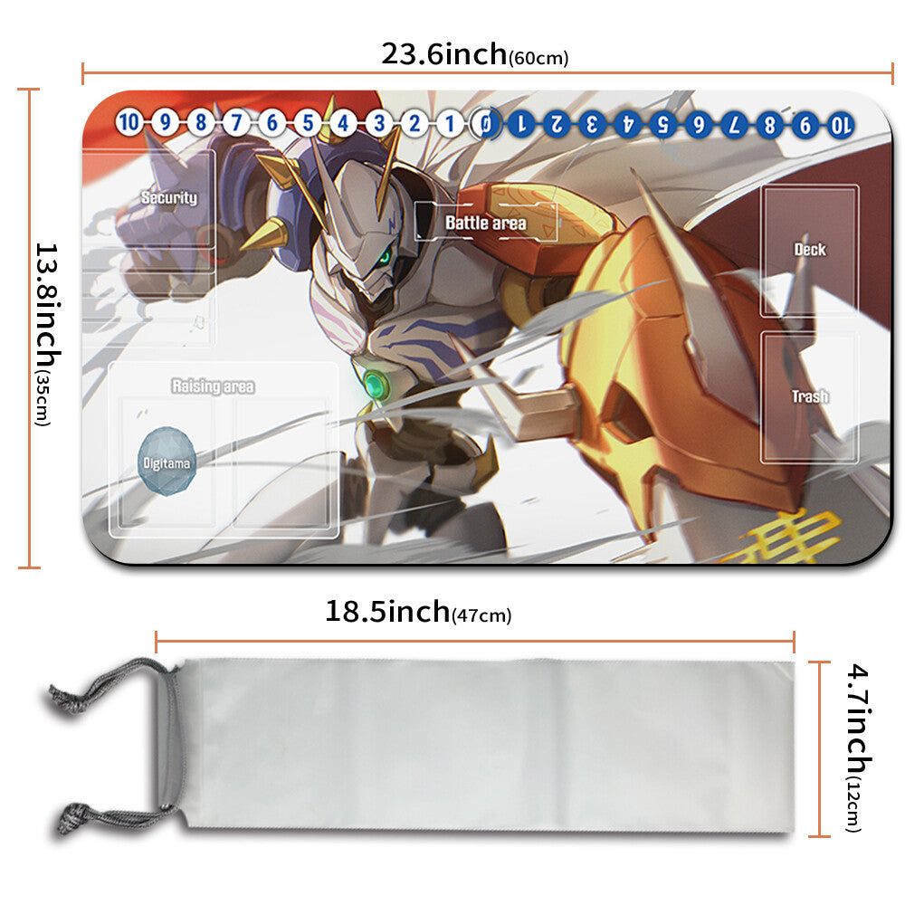 Board Game Digimon Playmat With Card Zones Mousepad Playmat of TCG CCG Stitched Edge
