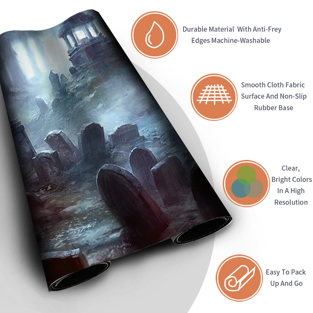 Haunted-Fengraf - Magic The Gathering MTG Playmat TCG CCG MTG Playmat Stitched Edge