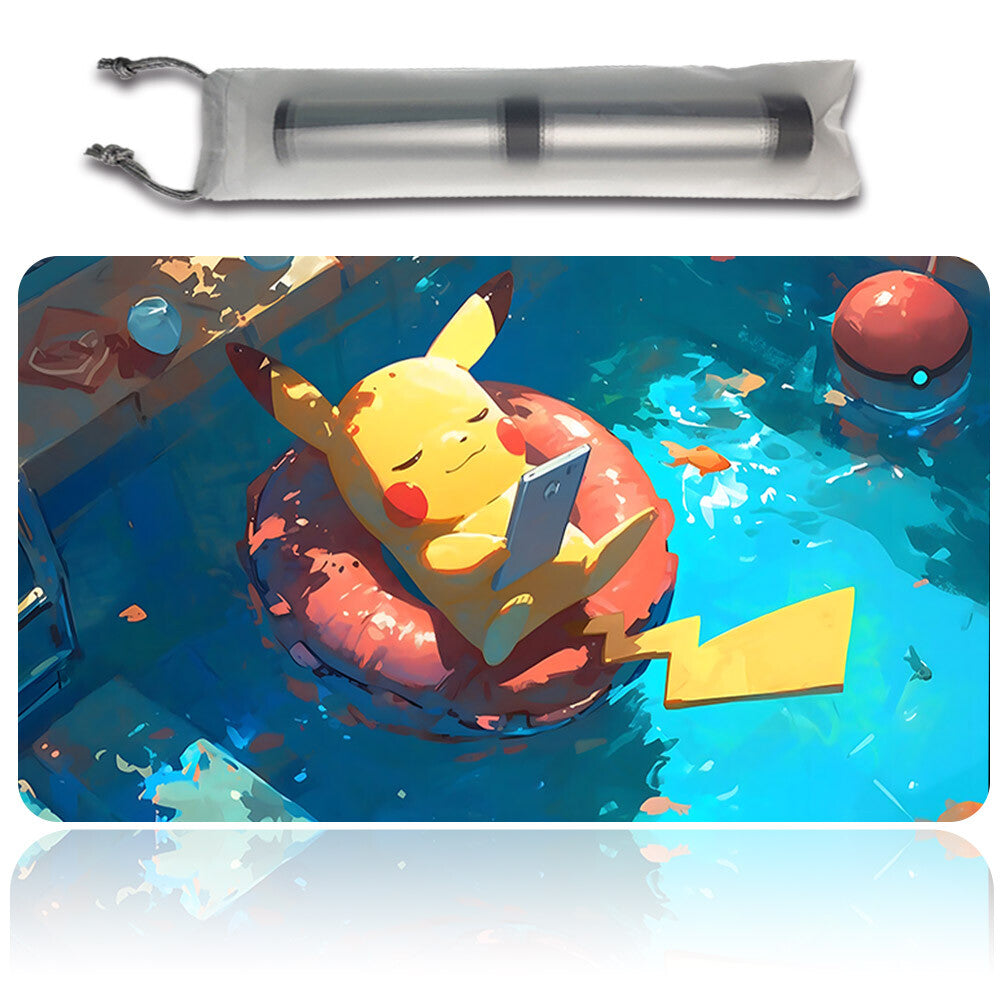New Pokemon Pikachu Playmat Stitched Edge with Free Bag | Pokemon Playmat Stitched Edge With Zones | 694655