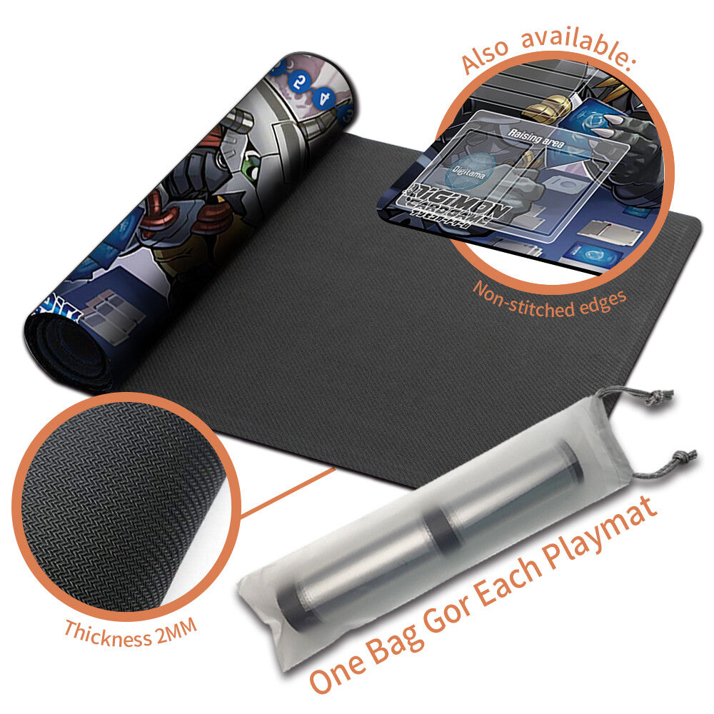 Board Game Digimon Playmat With Card Zones Mousepad Playmat of TCG CCG Stitched Edge