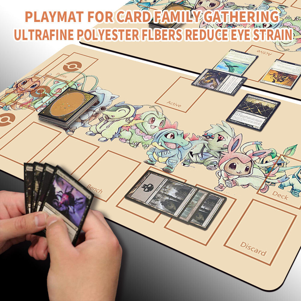 Pokemon Playmat Stitched Edge With Zones + Free Bag Trading Card Game Playmat Stitched Edge of MTG TCG CCG