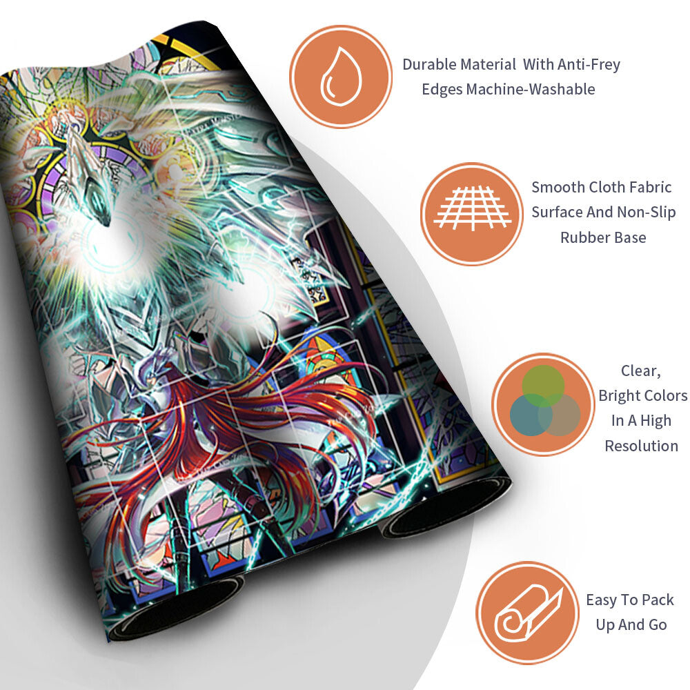 Yugioh Playmat Stitched Edge With Card Zones Yugioh Mouse pad Playmat Stitched Edge of Yugioh TCG | 201808