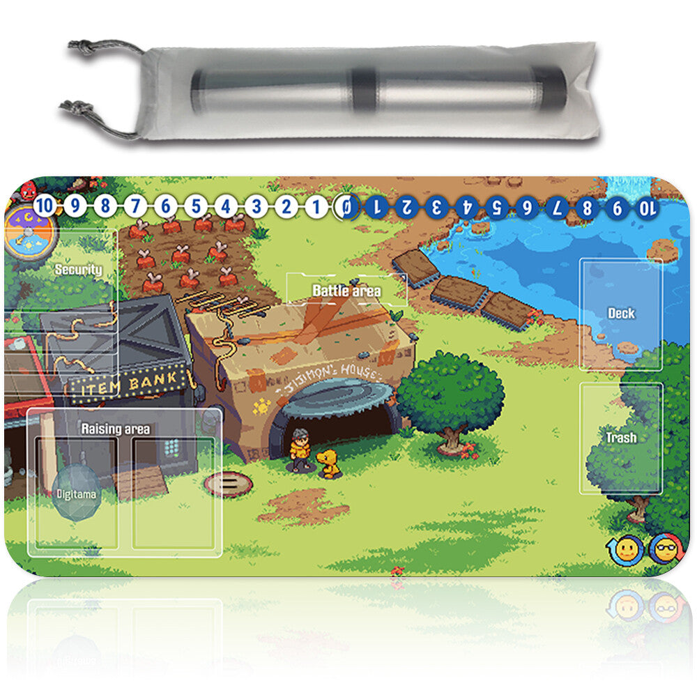 Board Game Digimon Playmat With Card Zones Mousepad Playmat of TCG CCG Stitched Edge