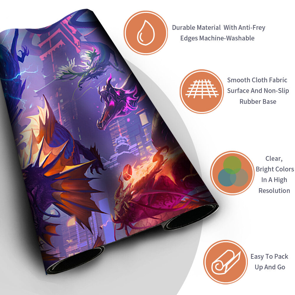 THE FIVE DRAGONS -Board Game MTG Playmat Mouse Pad Playmat of MTG CCG TCG Stitched Edge