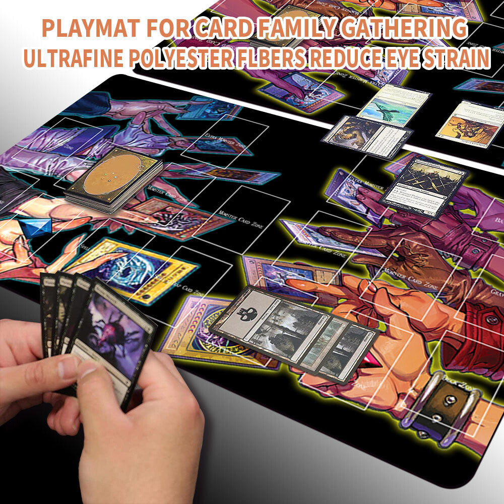 Yugioh Playmat Stitched Edge With Card Zones Yugioh Mouse pad Playmat Stitched Edge of Yugioh TCG | d9s3y4s