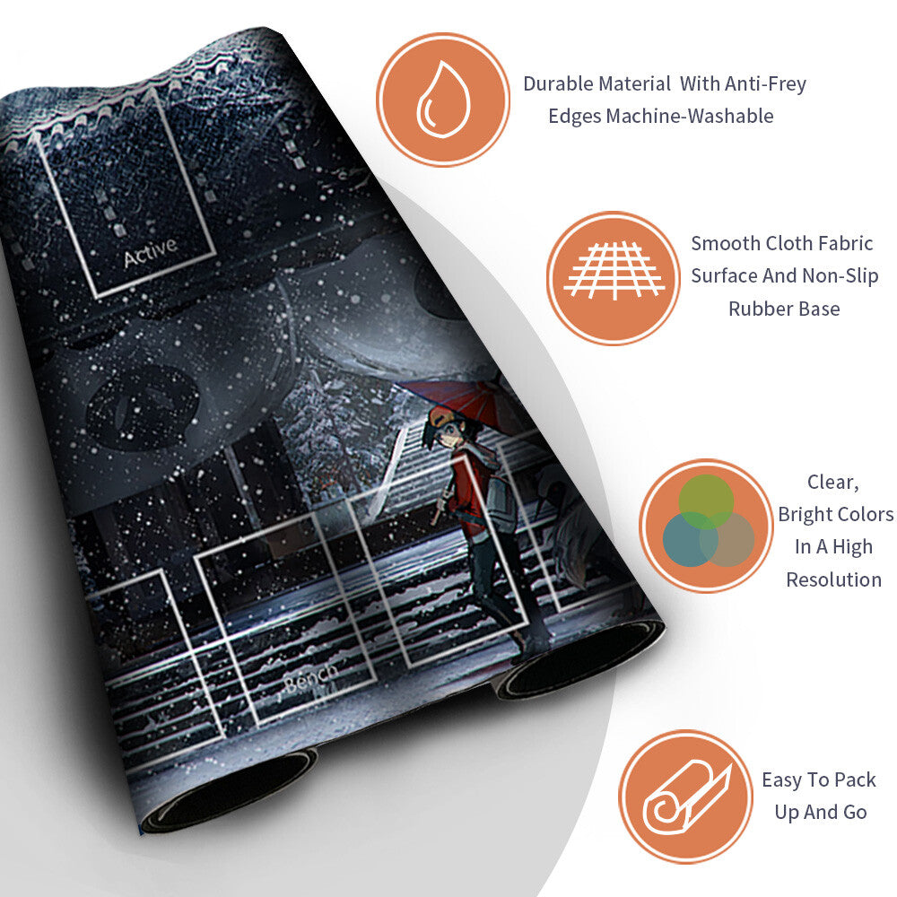 NEW Pokemon Playmat Stitched Edge with Card Zones Free Bag Rubber Playmat Stitched Edge Compatible Pokemon