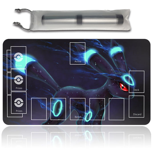 Pokemon Umbreon Playmat Stitched Edge With Zones + Free Bag Card Game Playmat Stitched Edge of MTG TCG CCG