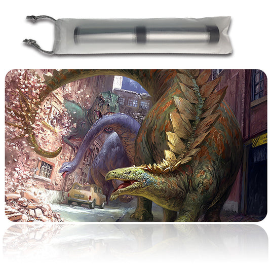 Displaced Dinosaurs - Magic The Gathering MTG Playmat TCG CCG MTG Playmat Stitched Edge