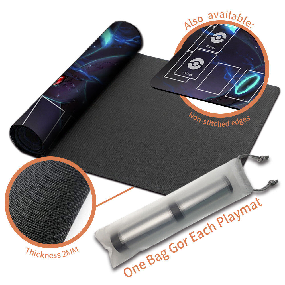 Pokemon Umbreon Playmat Stitched Edge With Zones + Free Bag Card Game Playmat Stitched Edge of MTG TCG CCG