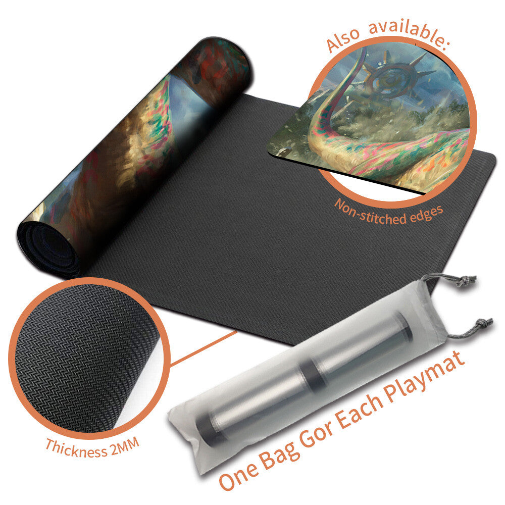 THRASHING BRONTODON - Magic The Gathering MTG Playmat TCG CCG MTG Playmat Stitched Edge