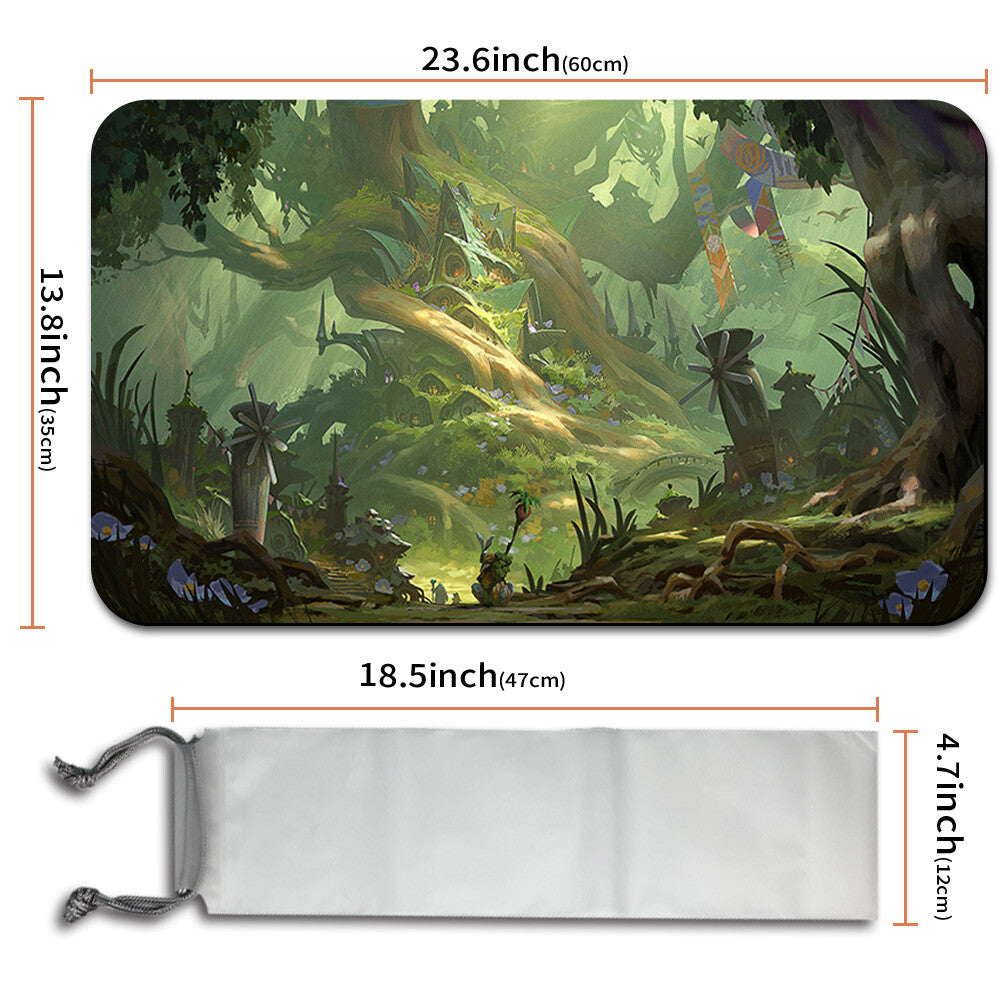 Three Tree City - Magic The Gathering MTG Playmat TCG CCG MTG Playmat Stitched Edge