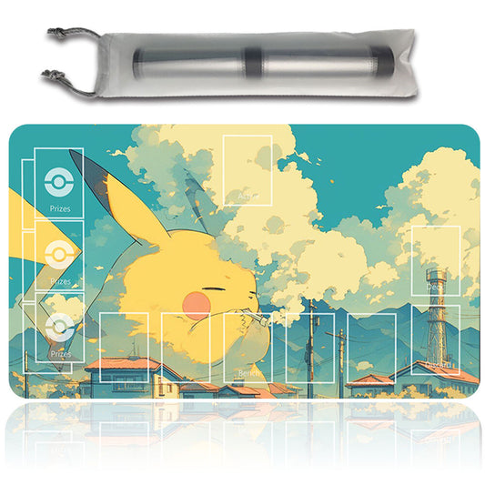 New Pokemon Pikachu Playmat Stitched Edge with Free Bag | Pokemon Playmat Stitched Edge With Zones | 146521
