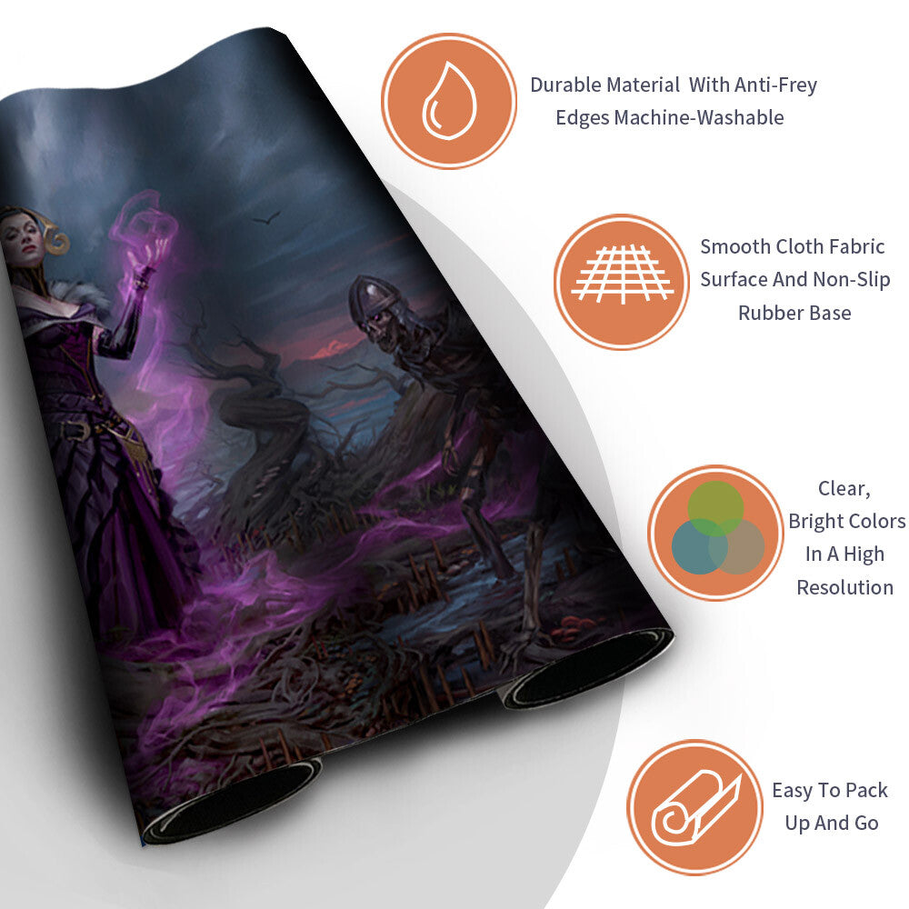 Liliana, Death Mage - Magic The Gathering MTG Playmat TCG CCG MTG Playmat Stitched Edge