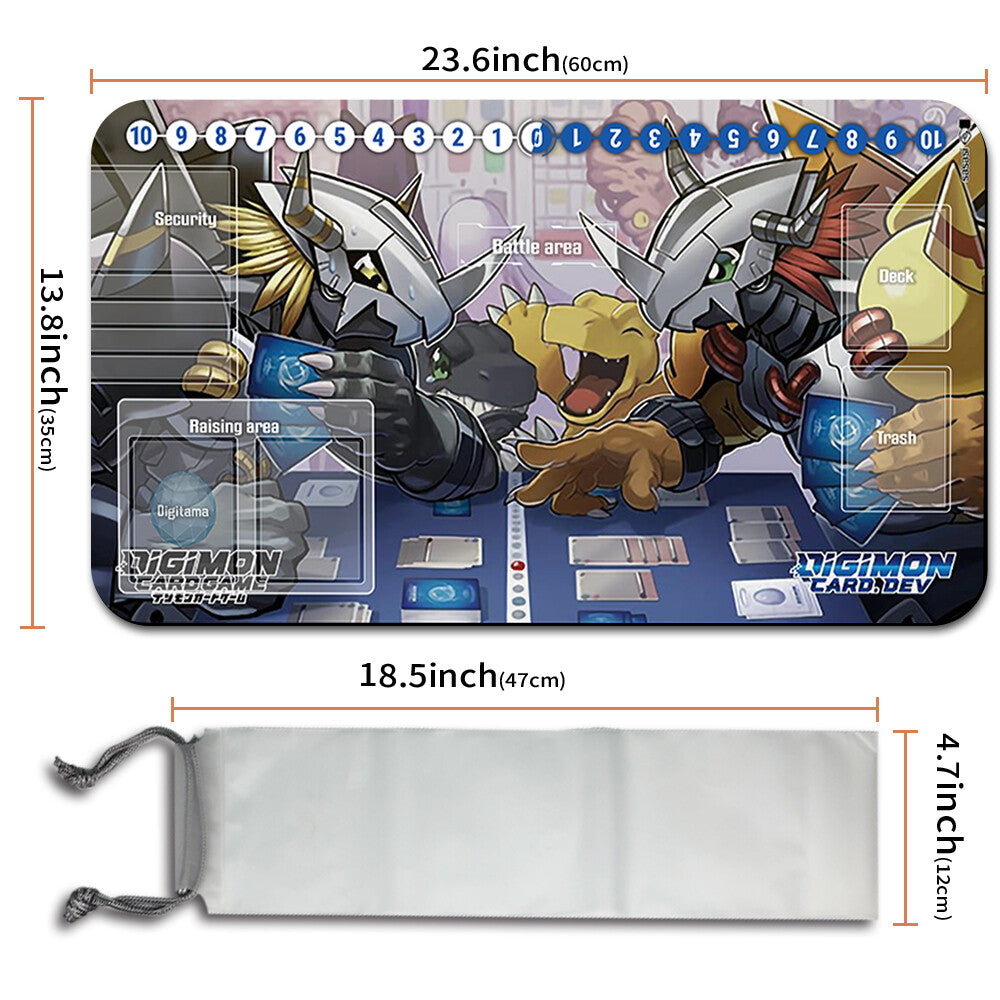 Board Game Digimon Playmat With Card Zones Mousepad Playmat of TCG CCG Stitched Edge