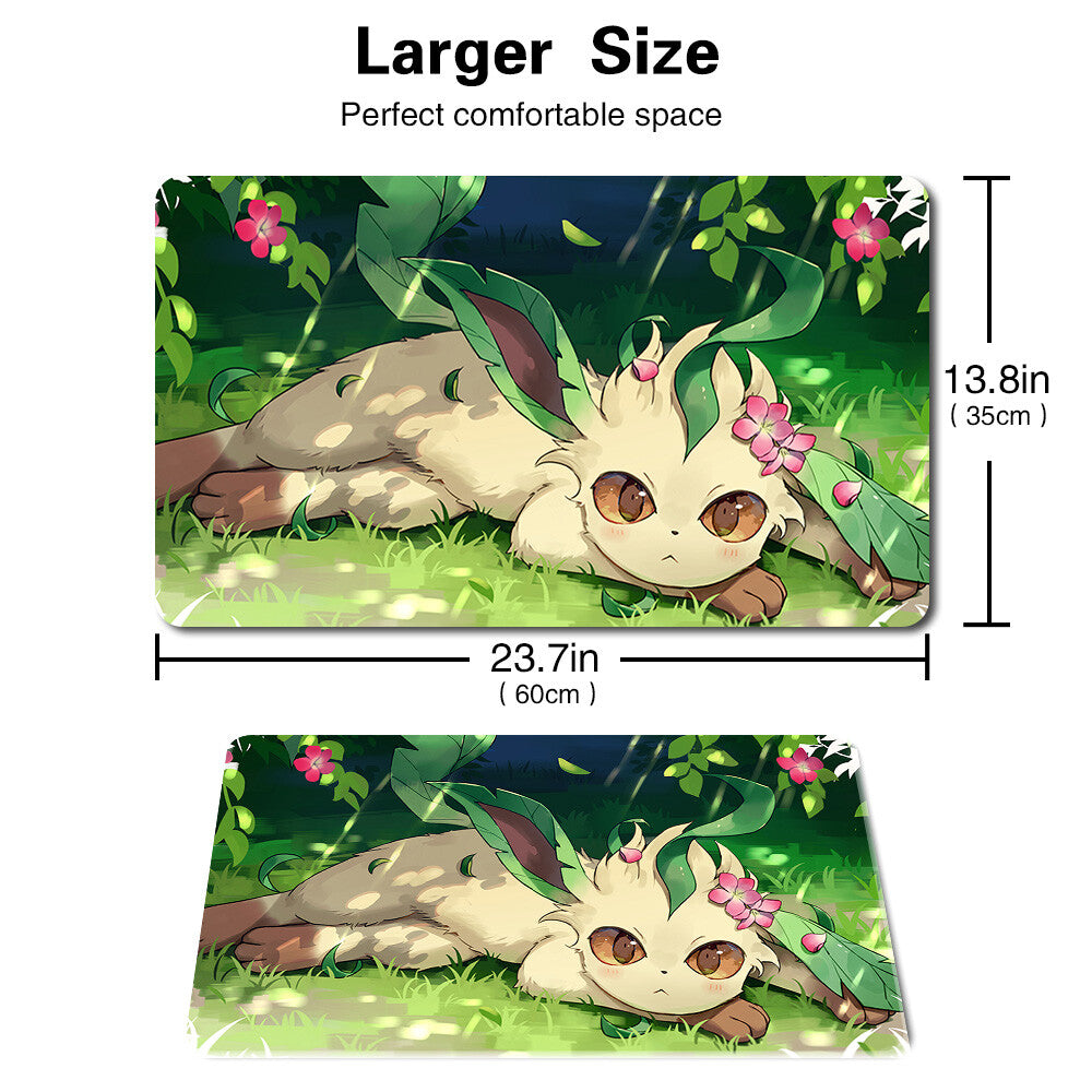 789985 - Board Game Pokemon Leafeon Playmat Stitched Edge Games Mousepad Play Mat of TCG