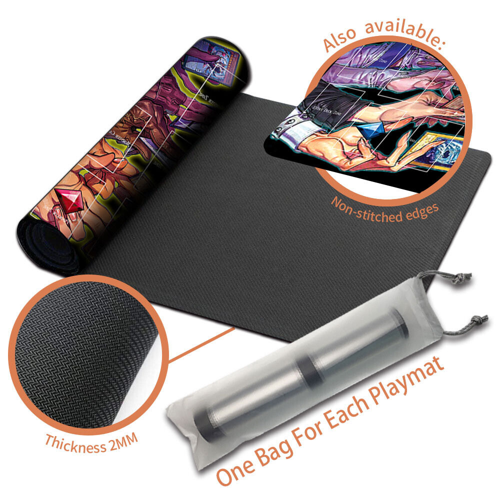 Yugioh Playmat Stitched Edge With Card Zones Yugioh Mouse pad Playmat Stitched Edge of Yugioh TCG | d9s3y4s