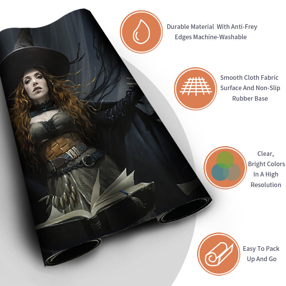 TASHA, THE WITCH QUEEN - Magic The Gathering Playmat MTG CCG TCG Playmat Stitched Edge