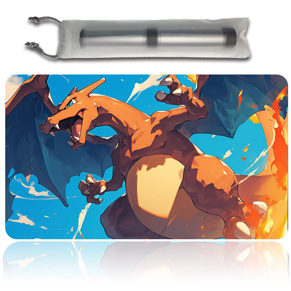 New Pokemon Charizard Playmat Stitched Edge with Free Bag | Pokemon TCG Playmat Stitched Edge | 1351898