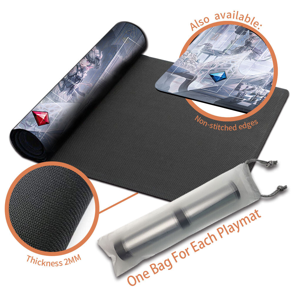 Yugioh Playmat Stitched Edge With Card Zones Yugioh Mouse pad Playmat Stitched Edge of Yugioh TCG | 3697996