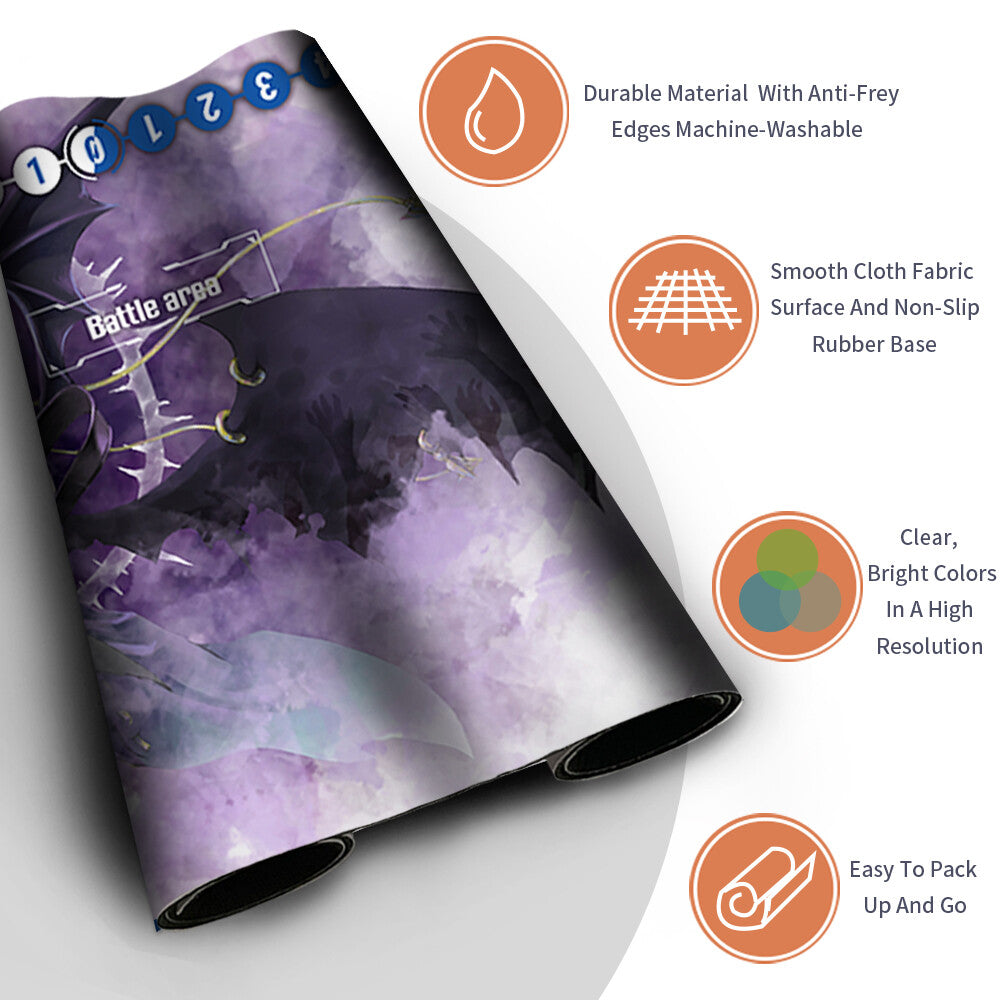 Board Game Digimon Playmat With Card Zones Mousepad Playmat of TCG CCG Stitched Edge