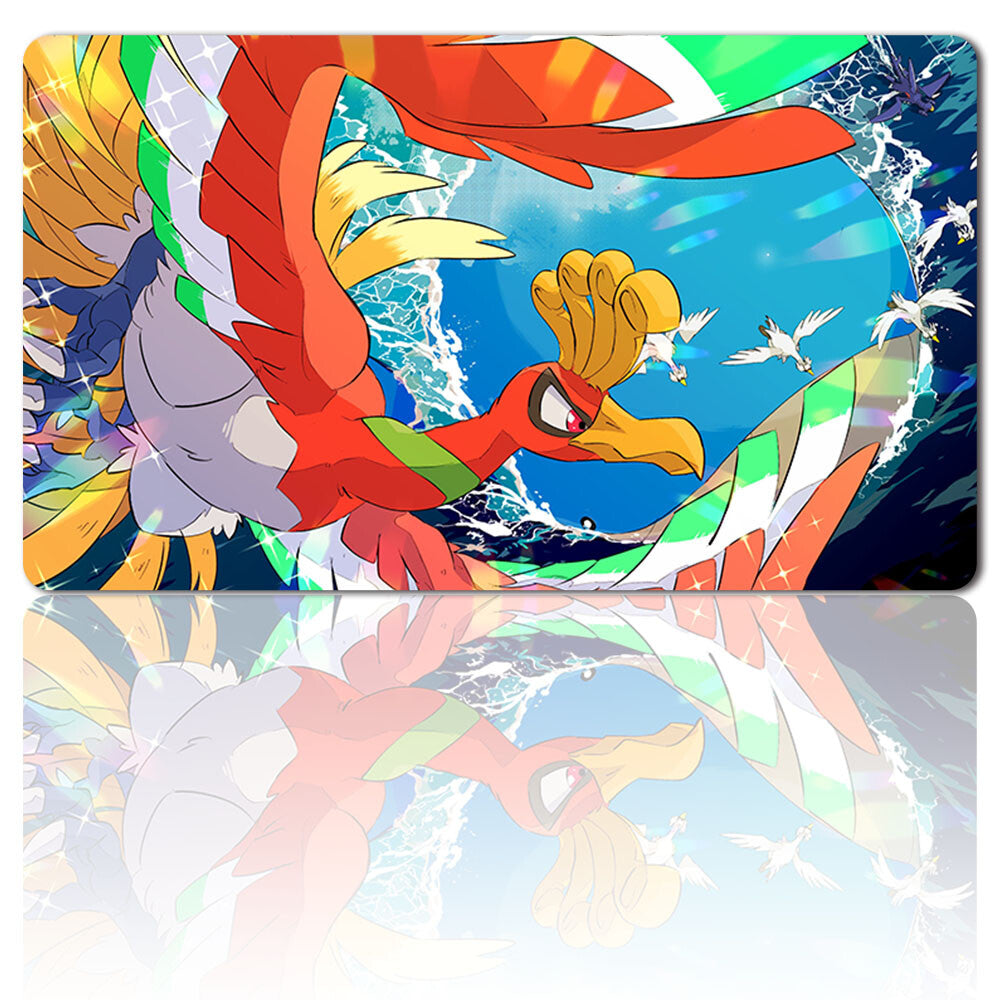 512359 - Board Game Pokemon Ho-Oh Playmat Stitched Edge Games Mousepad Play Mat of TCG