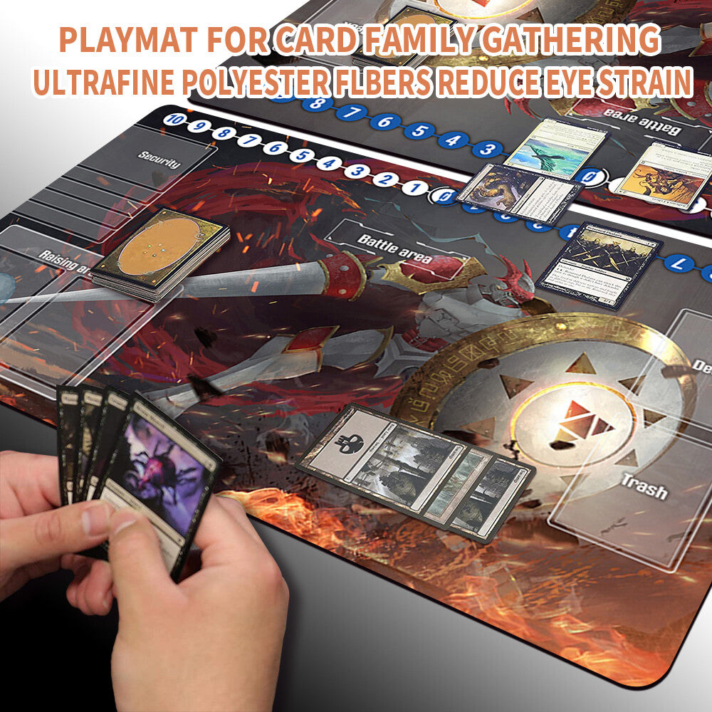 Board Game Digimon Playmat With Card Zones Mousepad Playmat of TCG CCG Stitched Edge