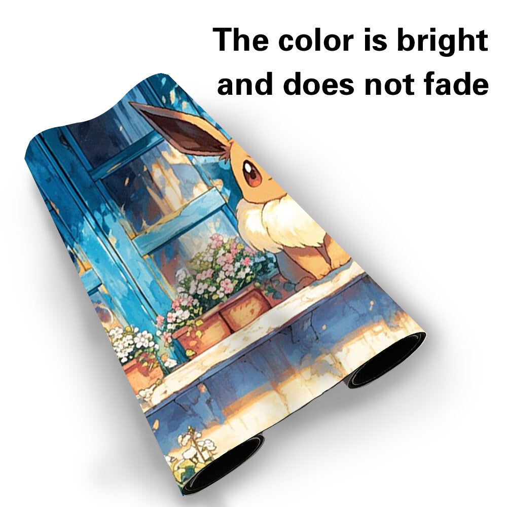 458986 - Board Game Pokemon Eevee Playmat Stitched Edge Games Mousepad Play Mat of TCG