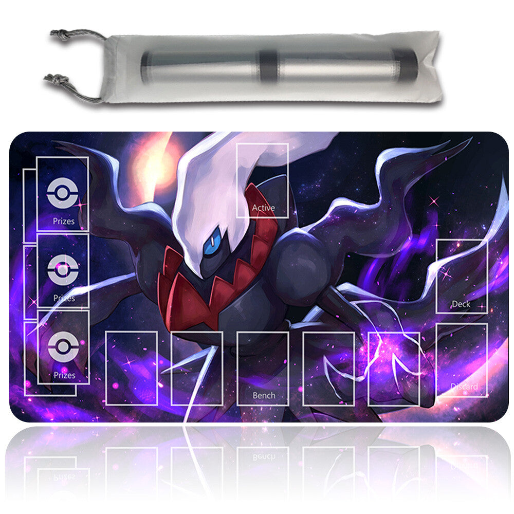 NEW Pokemon Playmat Stitched Edge with Card Zones Free Bag Rubber Playmat Stitched Edge Compatible Pokemon