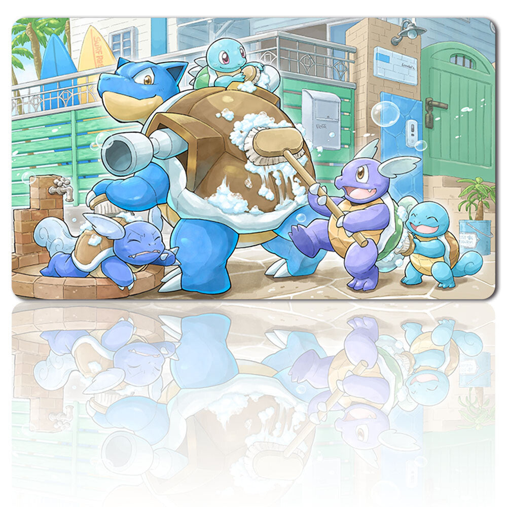1278105 - Board Game Pokemon Blastoise Playmat Stitched Edge Games Mousepad Play Mat of TCG