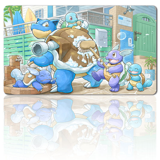 1278105 - Board Game Pokemon Blastoise Playmat Stitched Edge Games Mousepad Play Mat of TCG