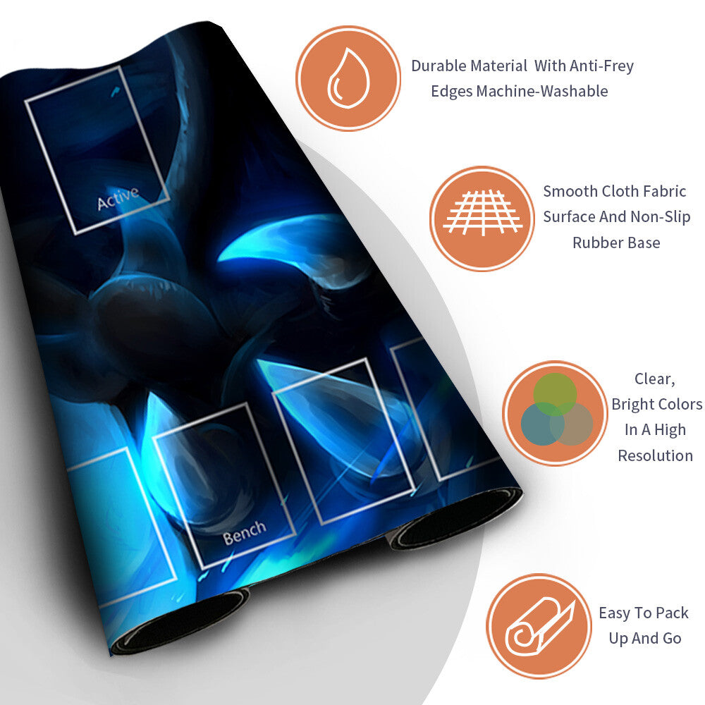 NEW Pokemon Charizard Playmat Stitched Edge with Card Zones Free Bag Rubber Playmat Stitched Edge of TCG