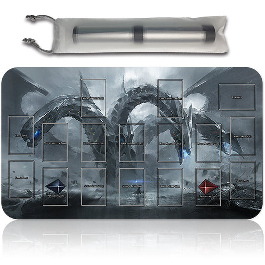 Yugioh Playmat Stitched Edge With Card Zones Yugioh Mouse pad Playmat Stitched Edge of Yugioh TCG