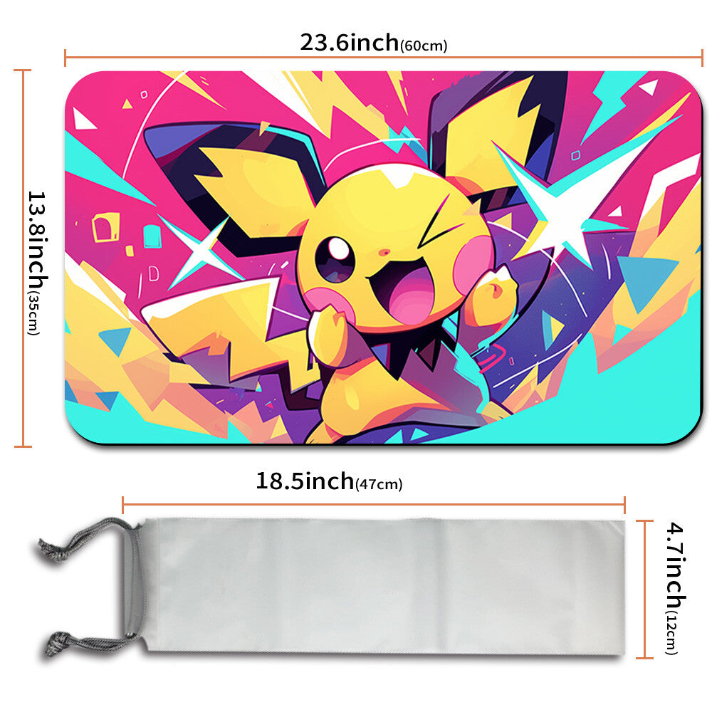 New Pokemon Pichu Playmat Stitched Edge with Free Bag | Pokemon TCG Playmat Stitched Edge | 1356879