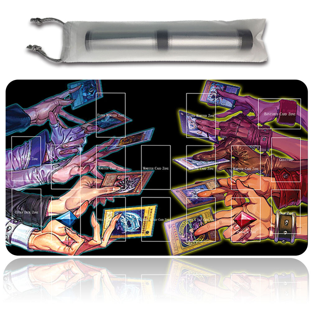 Yugioh Playmat Stitched Edge With Card Zones Yugioh Mouse pad Playmat Stitched Edge of Yugioh TCG | d9s3y4s