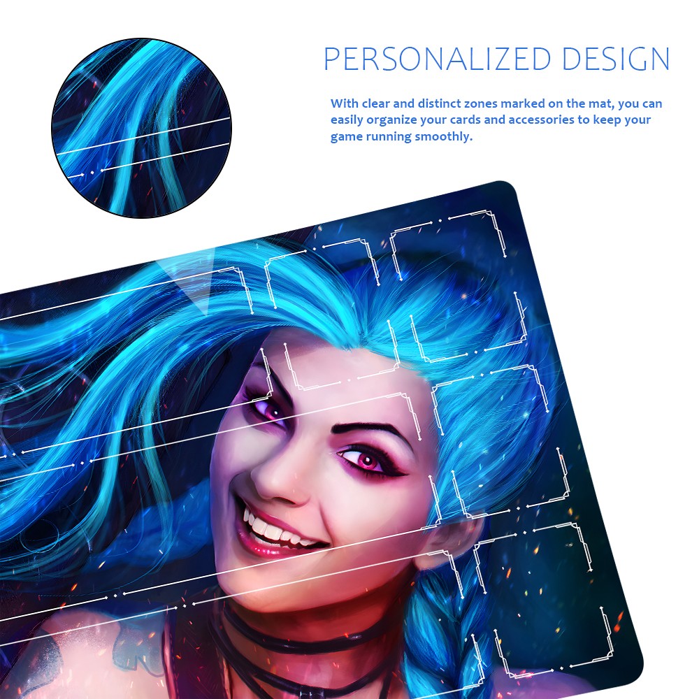 Jinx - League Of Legends Riftbound Playmat 24x14 in + Free Storage Bag